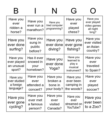 Yes,I have. Bingo Card