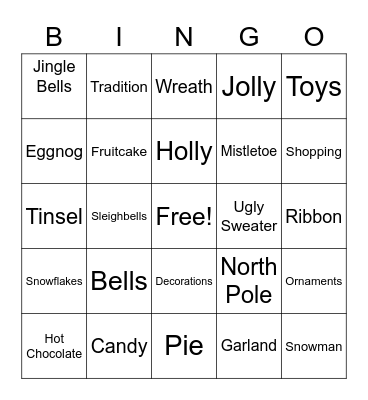 PM Holiday Bingo Card