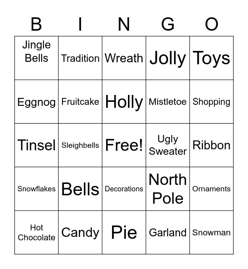 PM Holiday Bingo Card