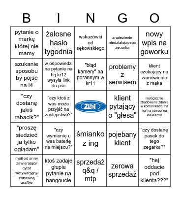 Praca w Time Trend Bingo Card