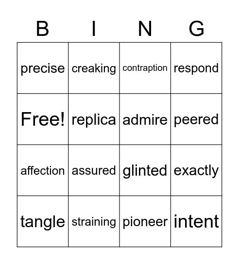 Module 5 week 1 Bingo Card
