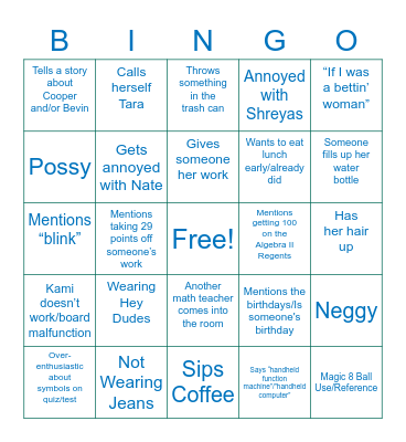 McC Bingo Card