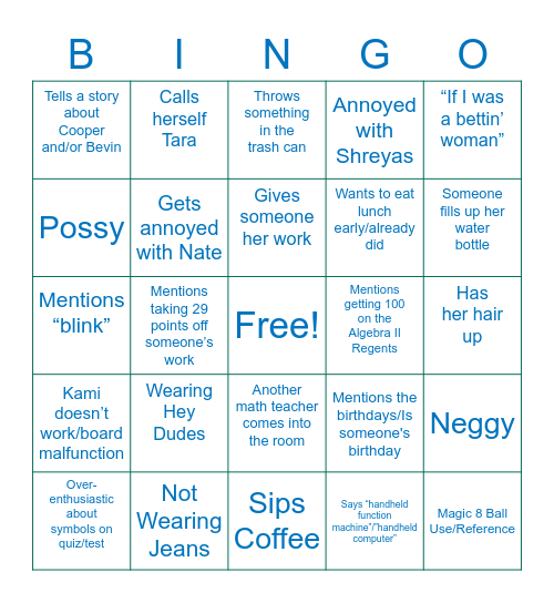 McC Bingo Card