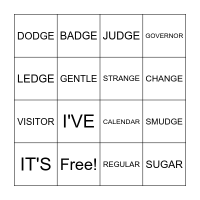 S&P 2 LIST 27 Bingo Card