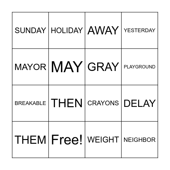 S&P 2 LIST 30 Bingo Card