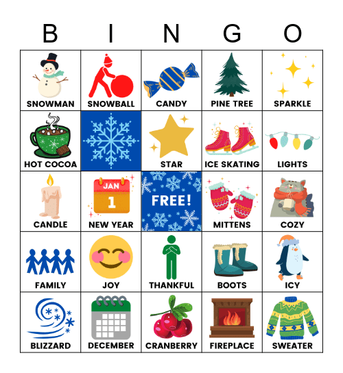 Winter Wonderland Bingo Card