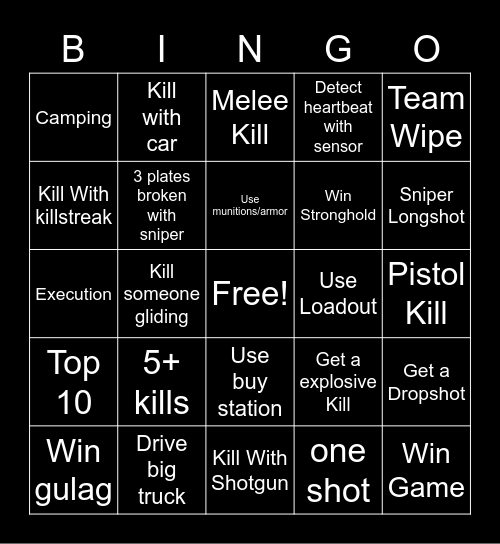 Warzone2 Bingo duos or more Bingo Card
