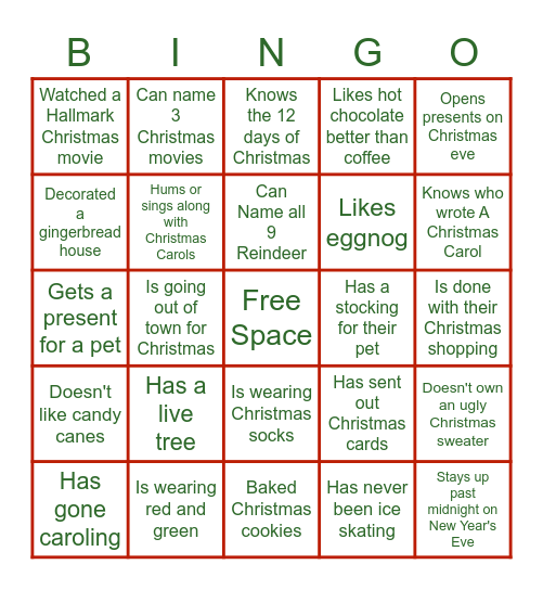 Find Someone Who......... Bingo Card