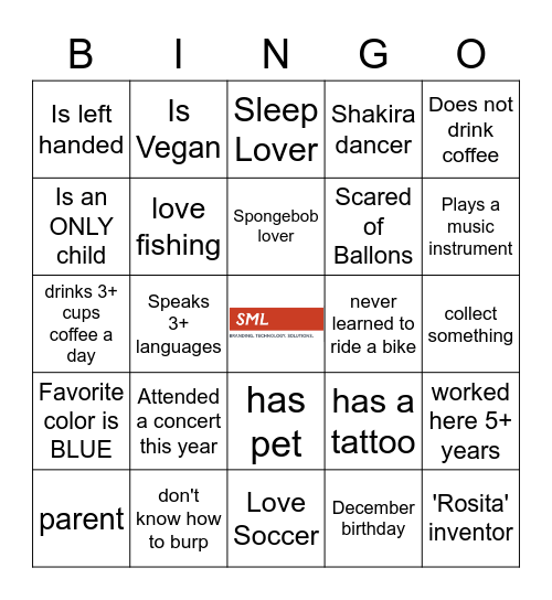 SML BINGO 2 Bingo Card