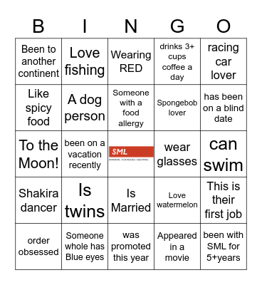 SML BINGO 3 Bingo Card