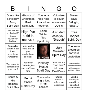 12 Days of Christmas! Bingo Card