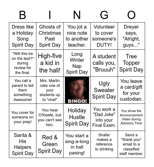 12 Days of Christmas! Bingo Card