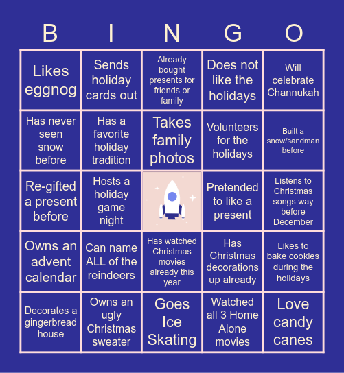 The Cosmos Holiday Bingo! Bingo Card