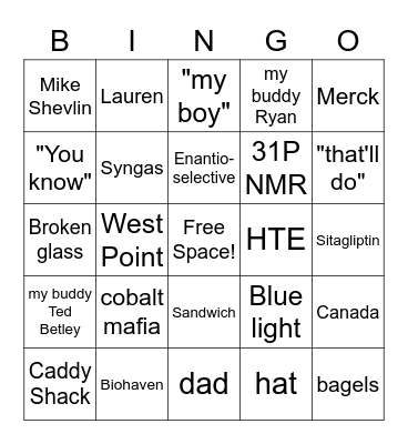 Connor's Last Group Meeting Bingo Card