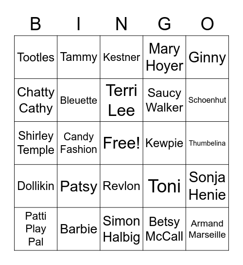 Dolly Bingo Card