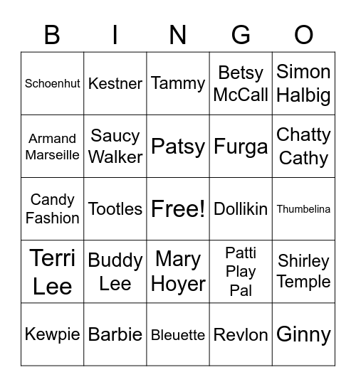 Dolly Bingo Card