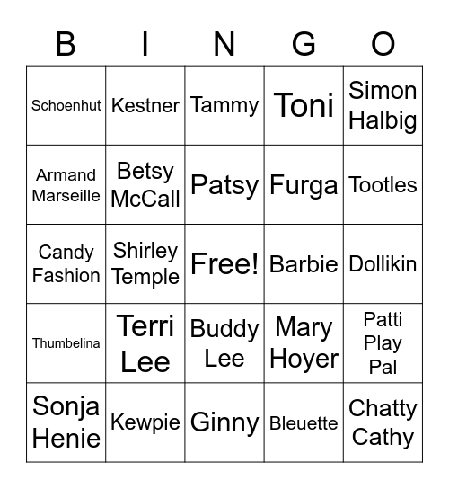 Dolly Bingo Card