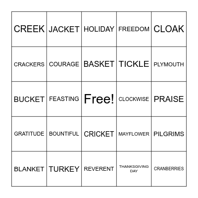 S&P 3 LIST 13 Bingo Card