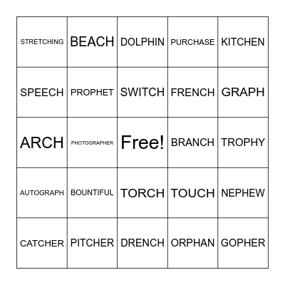 S&P 3 LIST 14 Bingo Card