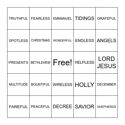 S&P 3 LIST 17 Bingo Card