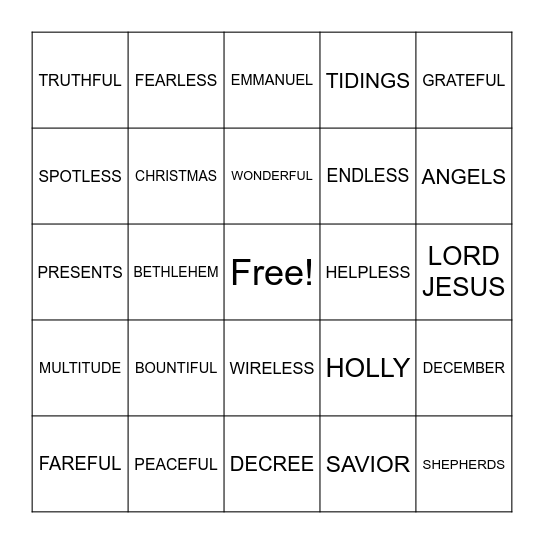 S&P 3 LIST 17 Bingo Card