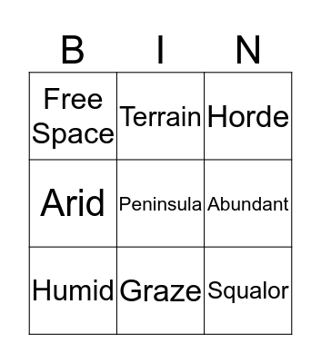 Untitled Bin Bingo Card