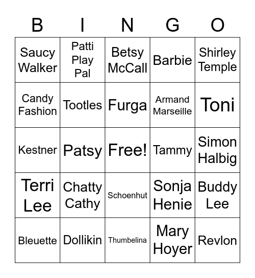 Dolly Bingo Card