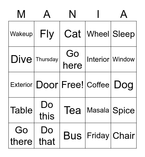 McCourt Bingo Card