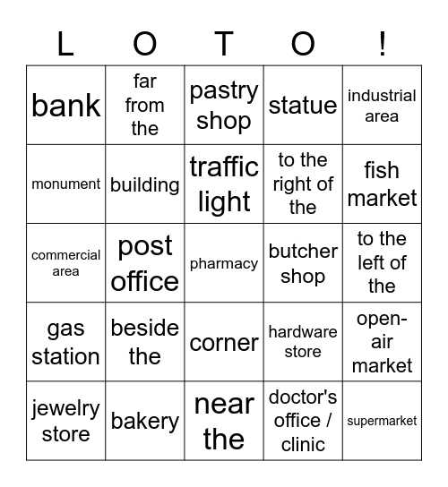 En mi comunidad Bingo Card