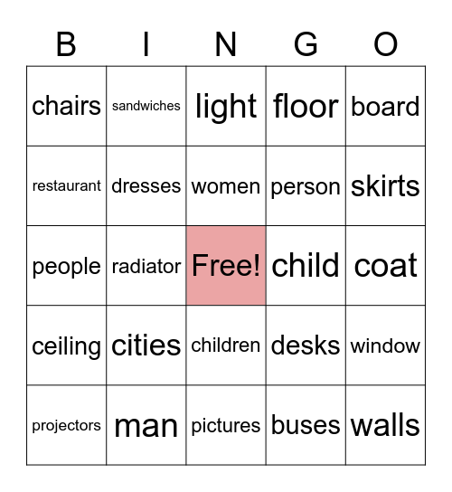 Plural Bingo Card