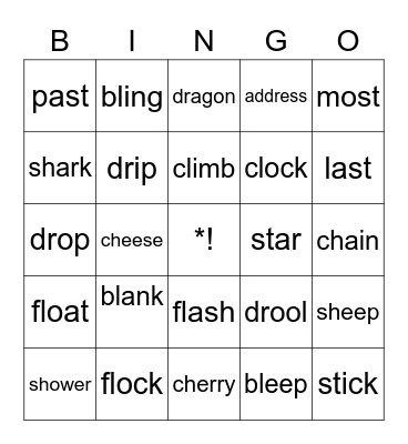 Blends Bingo Card
