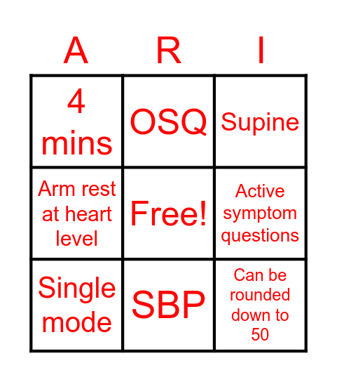 OH Bingo Card