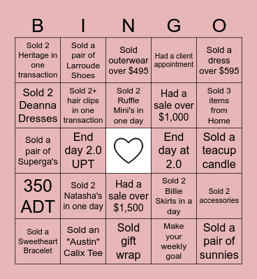 LoveShackFancy Bingo Card