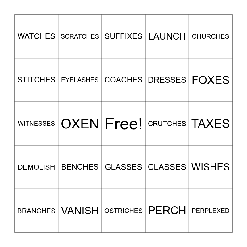S&P 3 LIST 28 Bingo Card