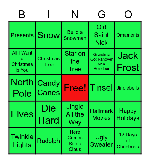 Christmas Bingo! Bingo Card