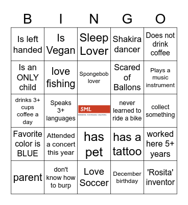 SML BINGO 2 Bingo Card