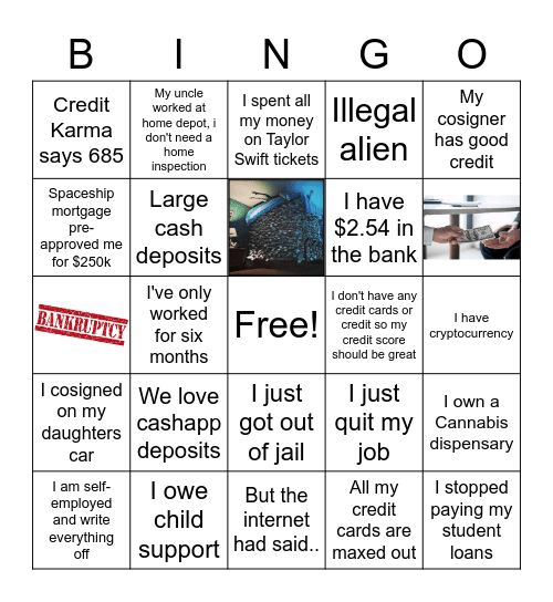 Homebuying Red Flags Bingo Card