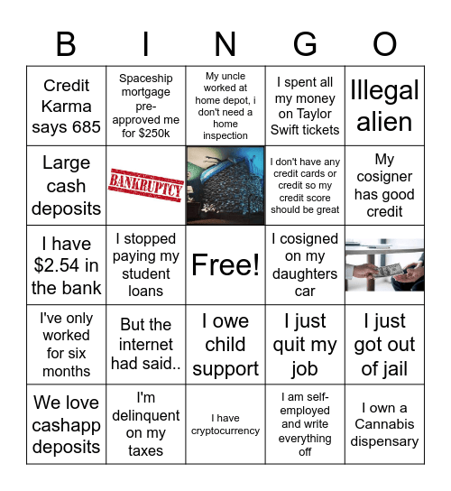 Homebuying Red Flags Bingo Card