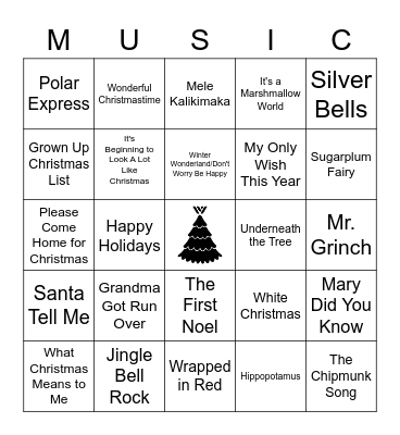 CHRISTMAS Bingo Card