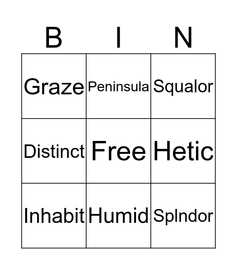 BINGO STUDY Bingo Card