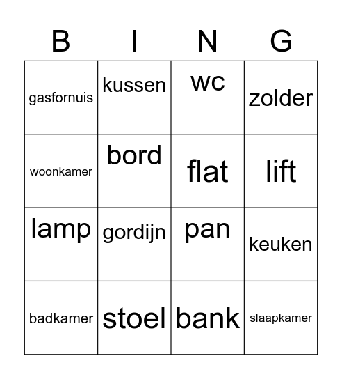 wonen Bingo Card