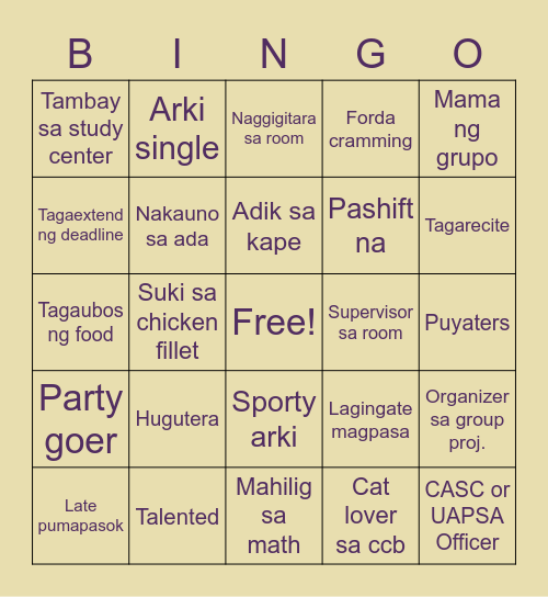 Year End Party Human Bingo Card