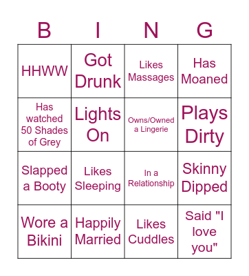 BRIDAL SHOWER BINGO! Bingo Card