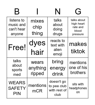 jaime Bingo Card