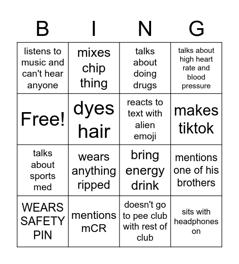 jaime Bingo Card