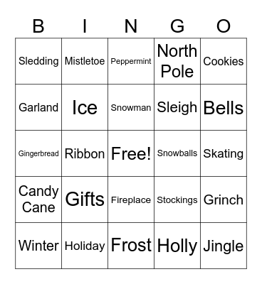 Wolfhome Holiday Bingo Card