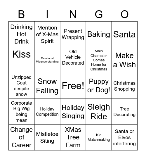 Hallmark Christmas! Bingo Card
