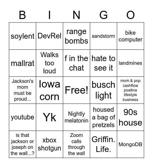 Griffin Bingo Card