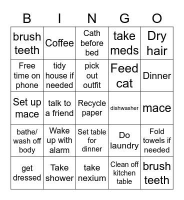 morning Bingo Card