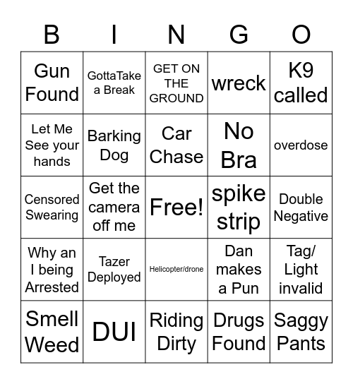 OP Live PD Bingo Card